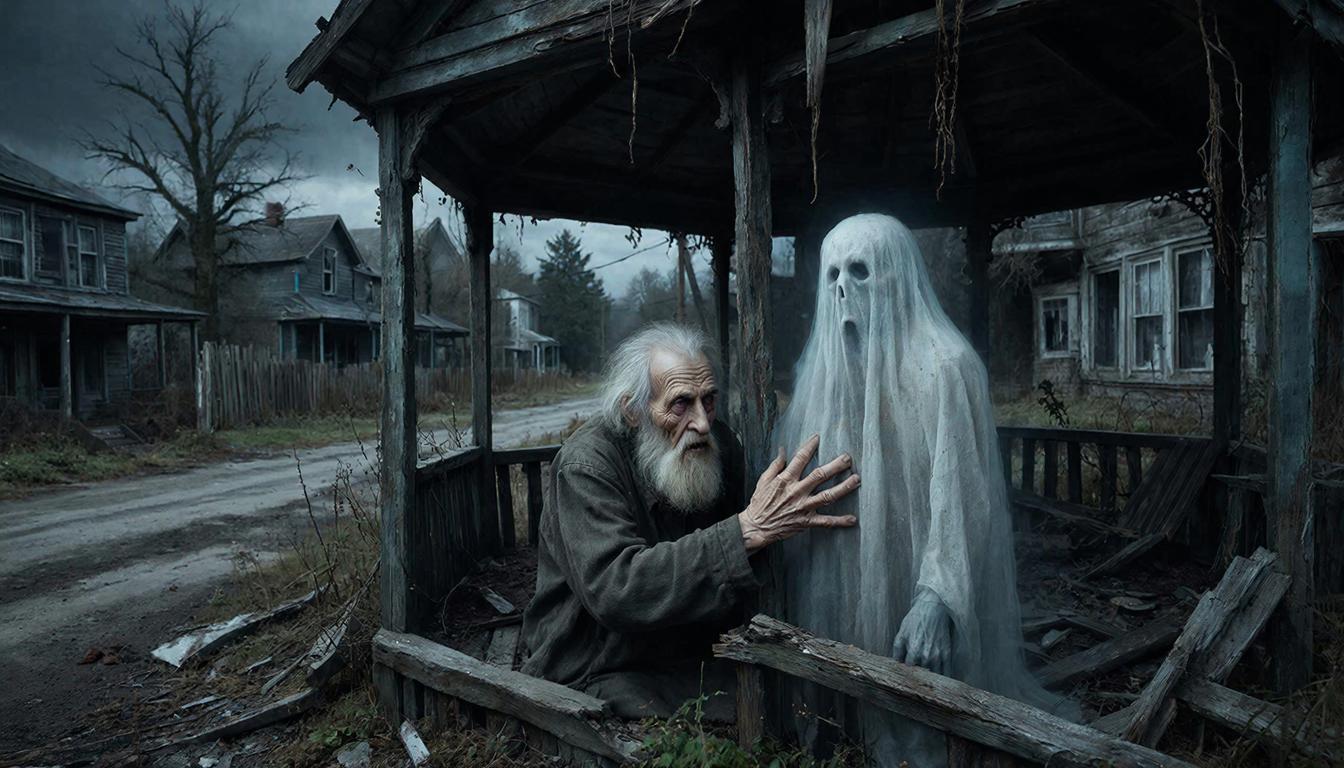 Старик в беседке